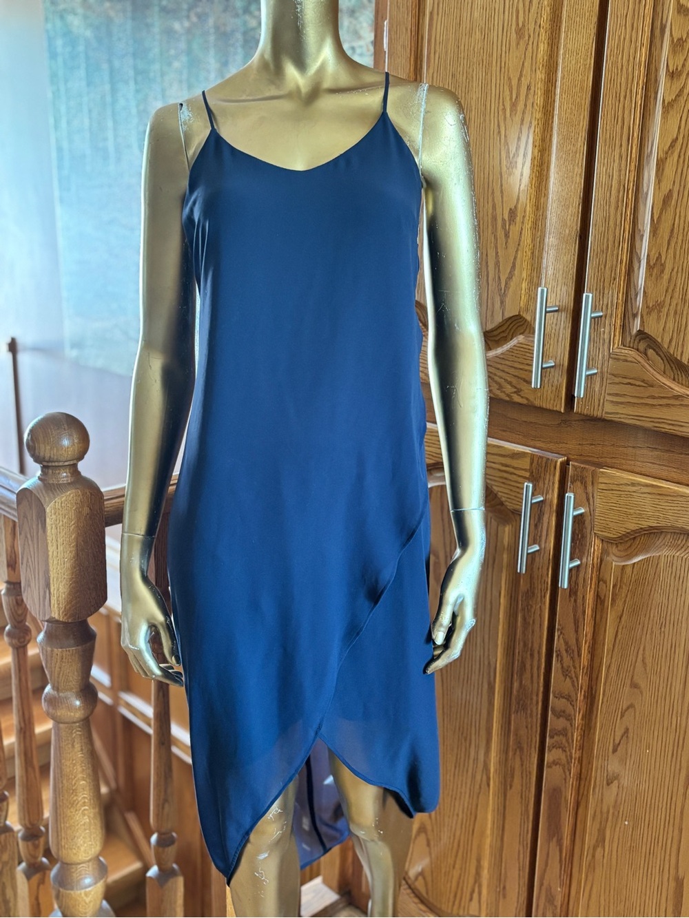 H&M Navy Blue Spaghetti Strap Slip Dress